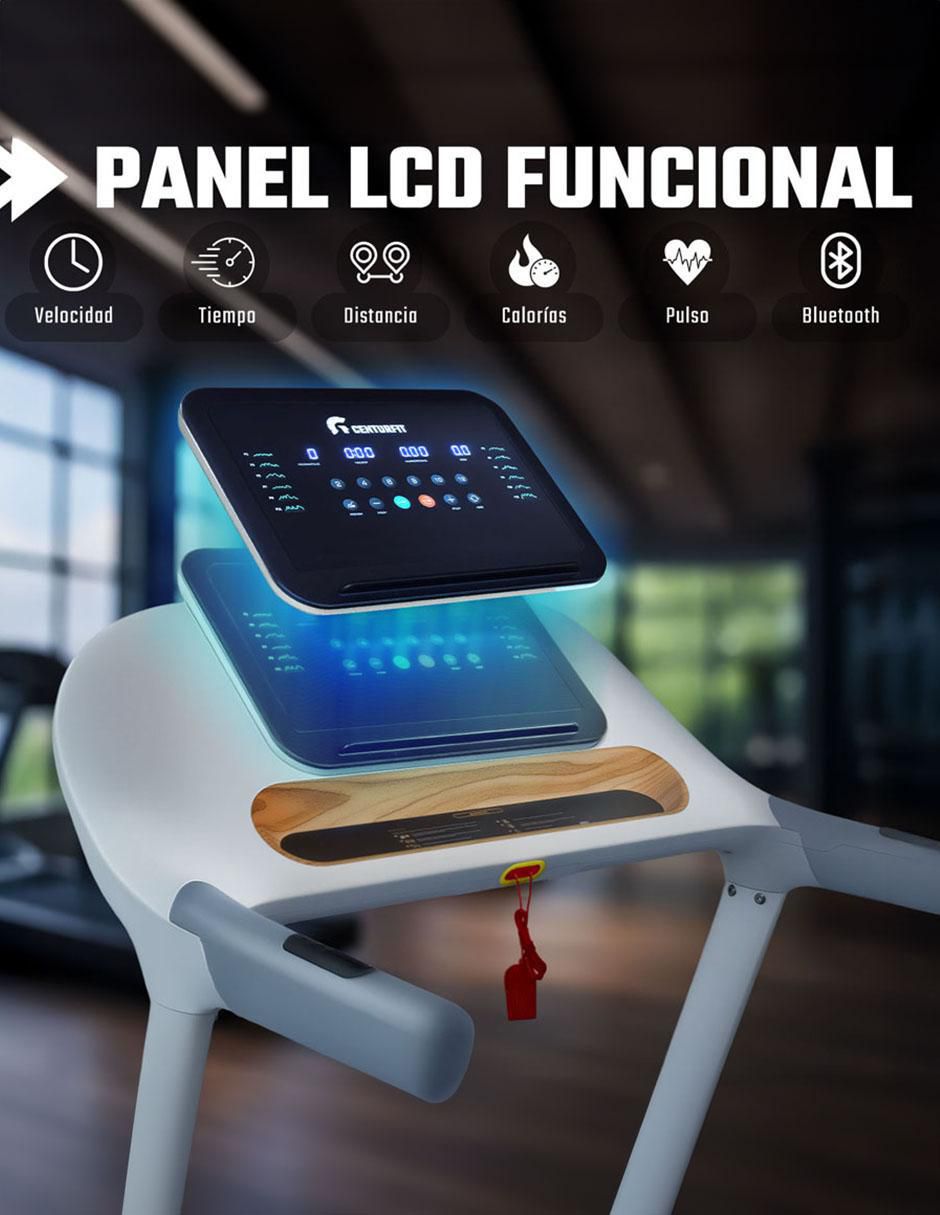 Caminadora Eléctrica Profesional 3.6 HP Tipo Madera Centurfit