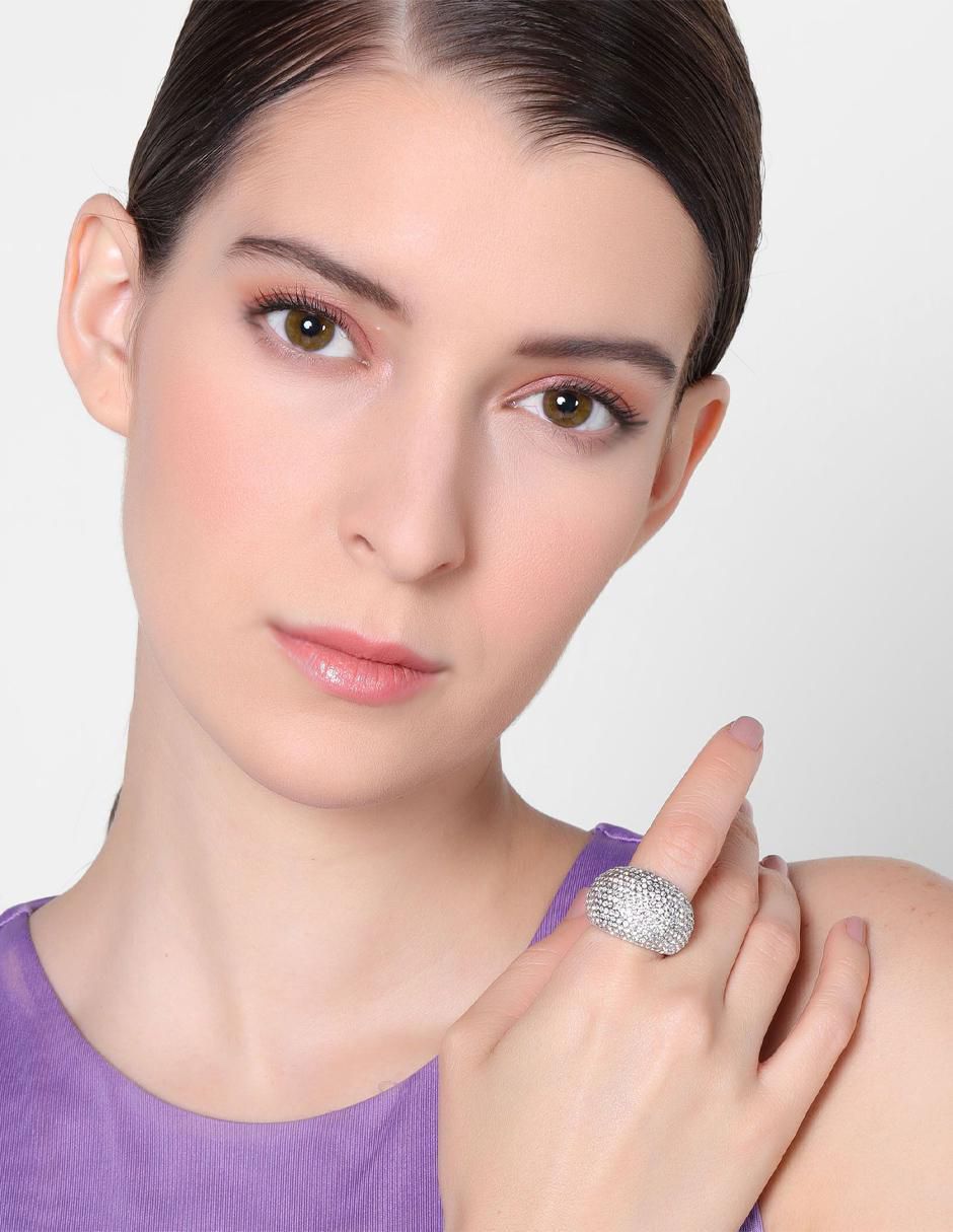 Anillo multi gemas Ocean Heart Fashion 18 k cristal baño de oro blanco 2
