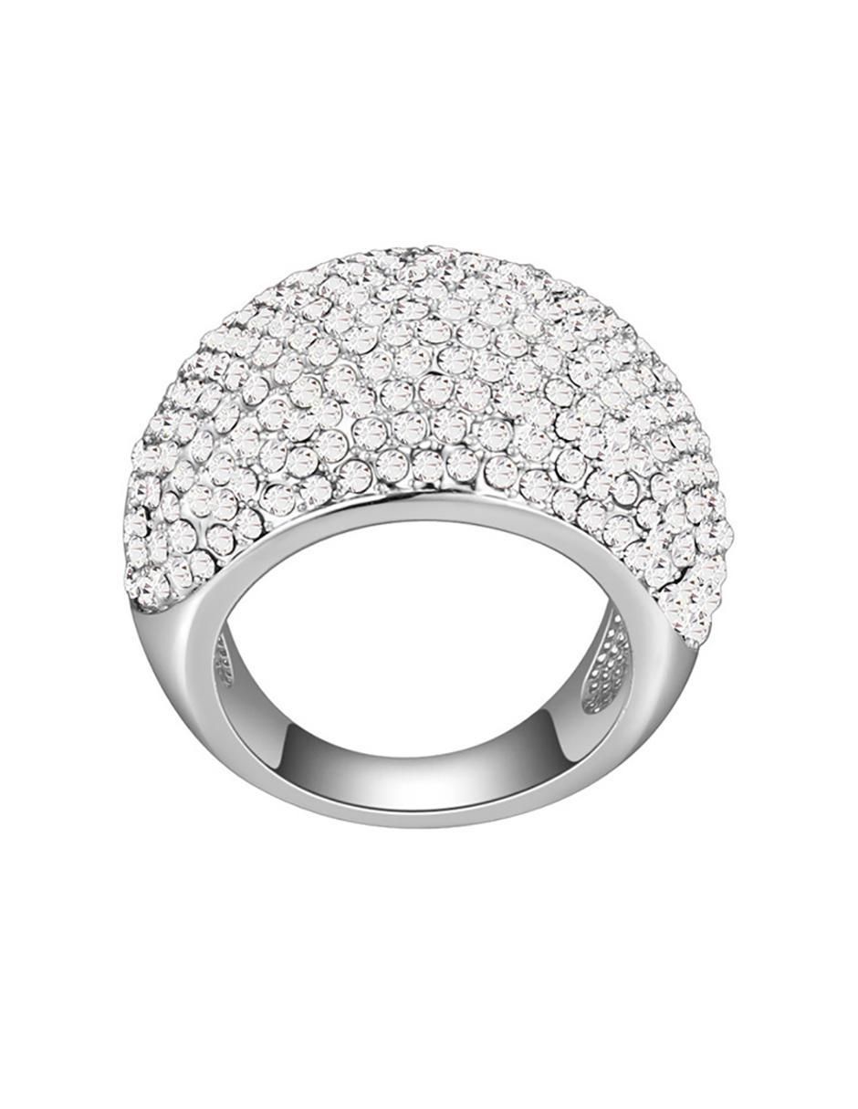 Anillo multi gemas Ocean Heart Fashion 18 k cristal baño de oro blanco 3