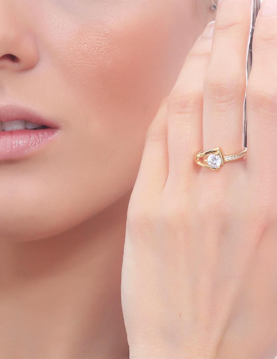 Anillo multi gemas Ocean Heart Elegant 18 k cristal baño de oro