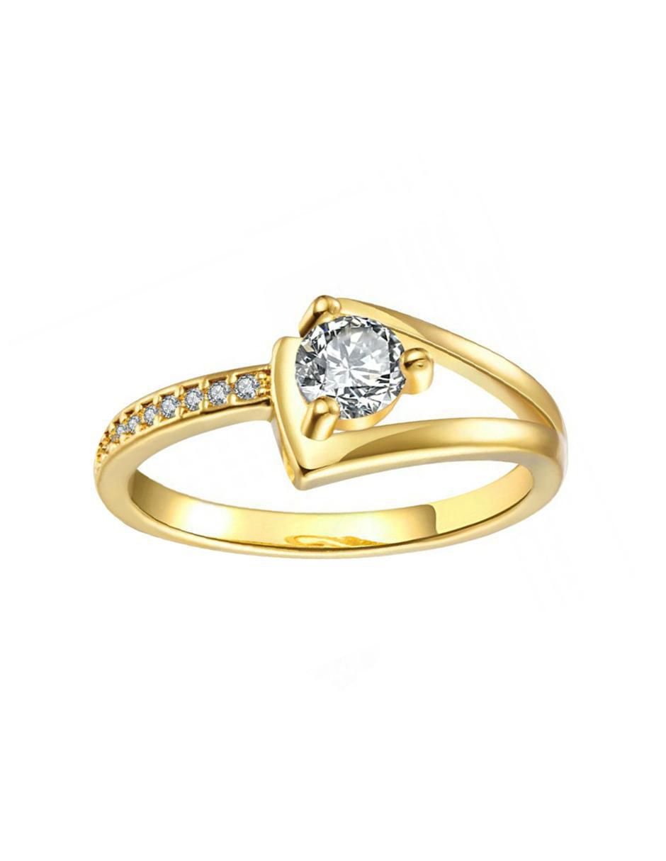 Anillo multi gemas Ocean Heart Elegant 18 k cristal baño de oro