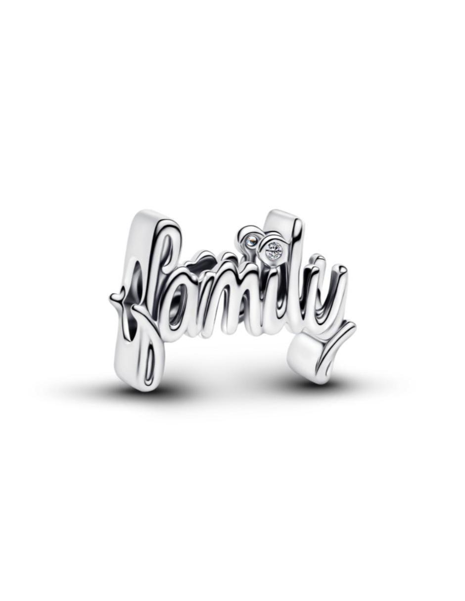 Charm de letrero family moments de plata P 925 zirconia cúbica Charm de letrero family moments de plata P 925 zirconia cúbica