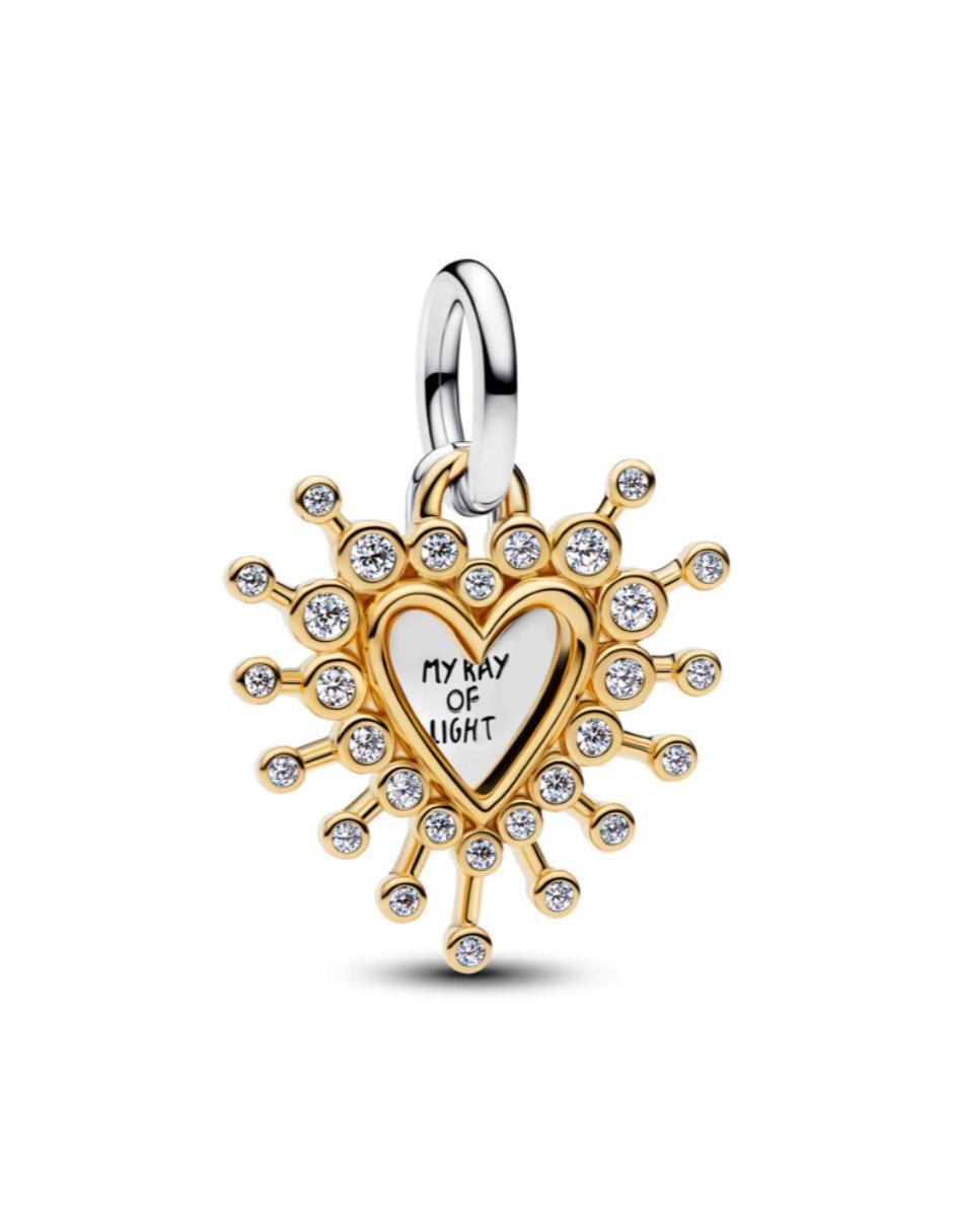 Charm de corazón moments de plata P 925 zirconia cúbica