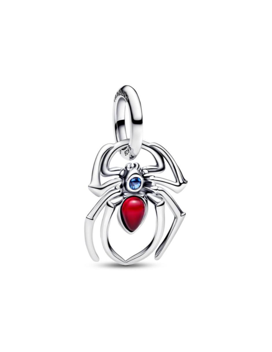 Charm de araña marvel spider-man de plata P 925 cristal