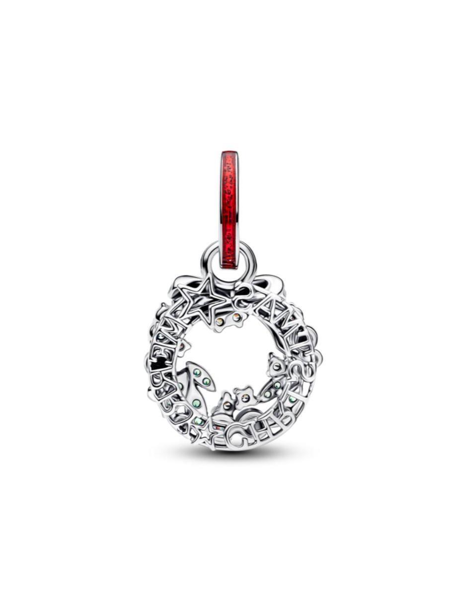 Charm de corona navideña moments navidad de plata P 925 zirconia cúbica 5