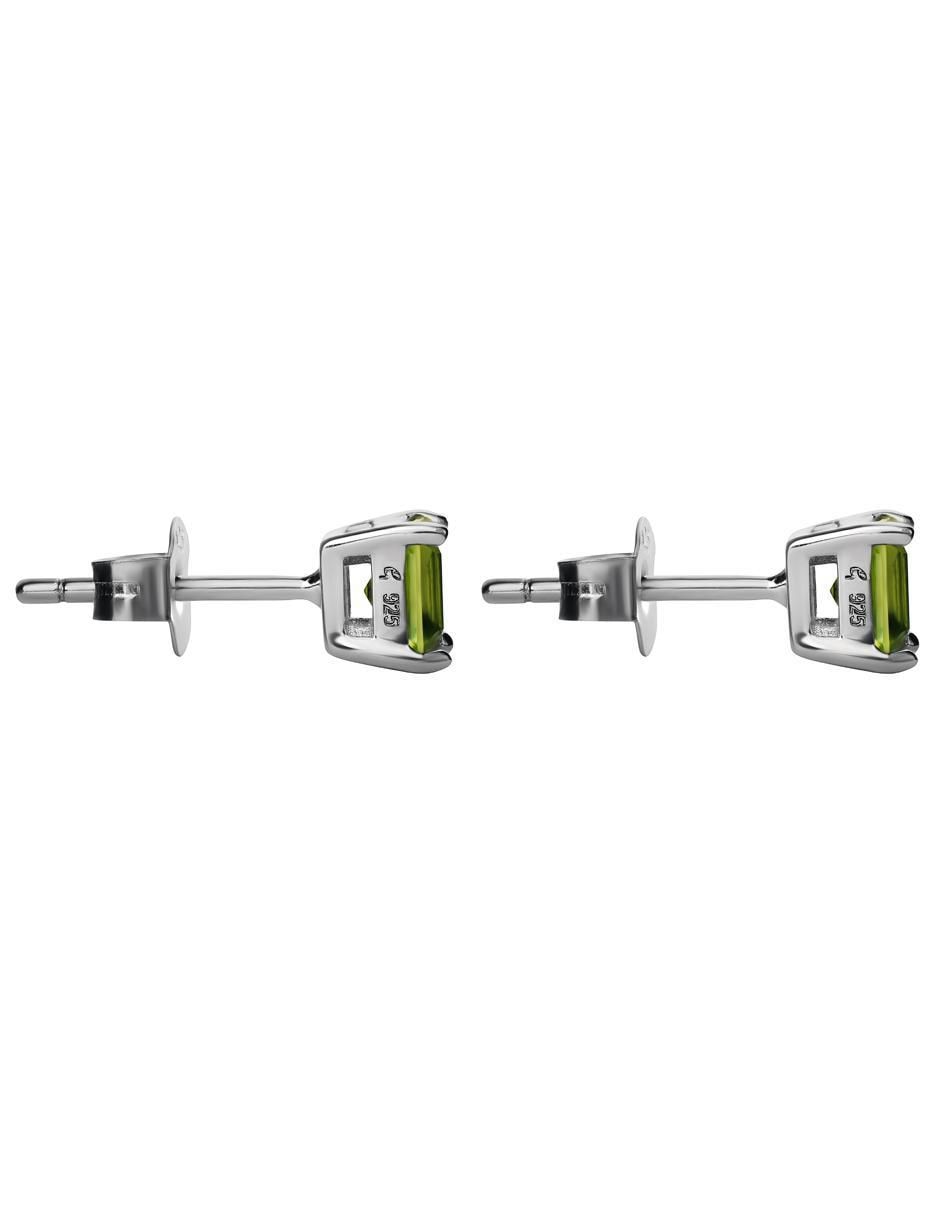 Broqueles cuadrados Gladkova Joyería de plata P 925 con acabado brillante peridote
