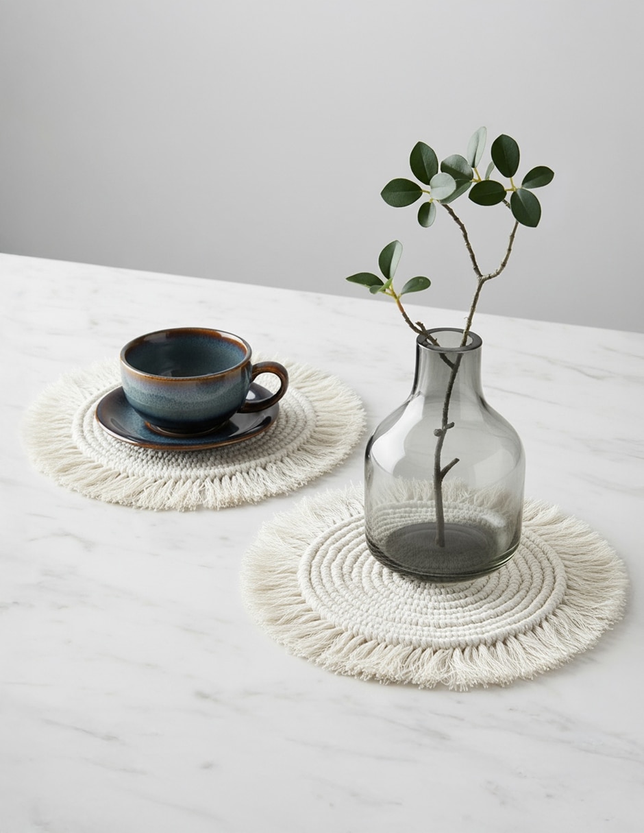 Set mantel individual redondo de algodón Ilios Innova Boho