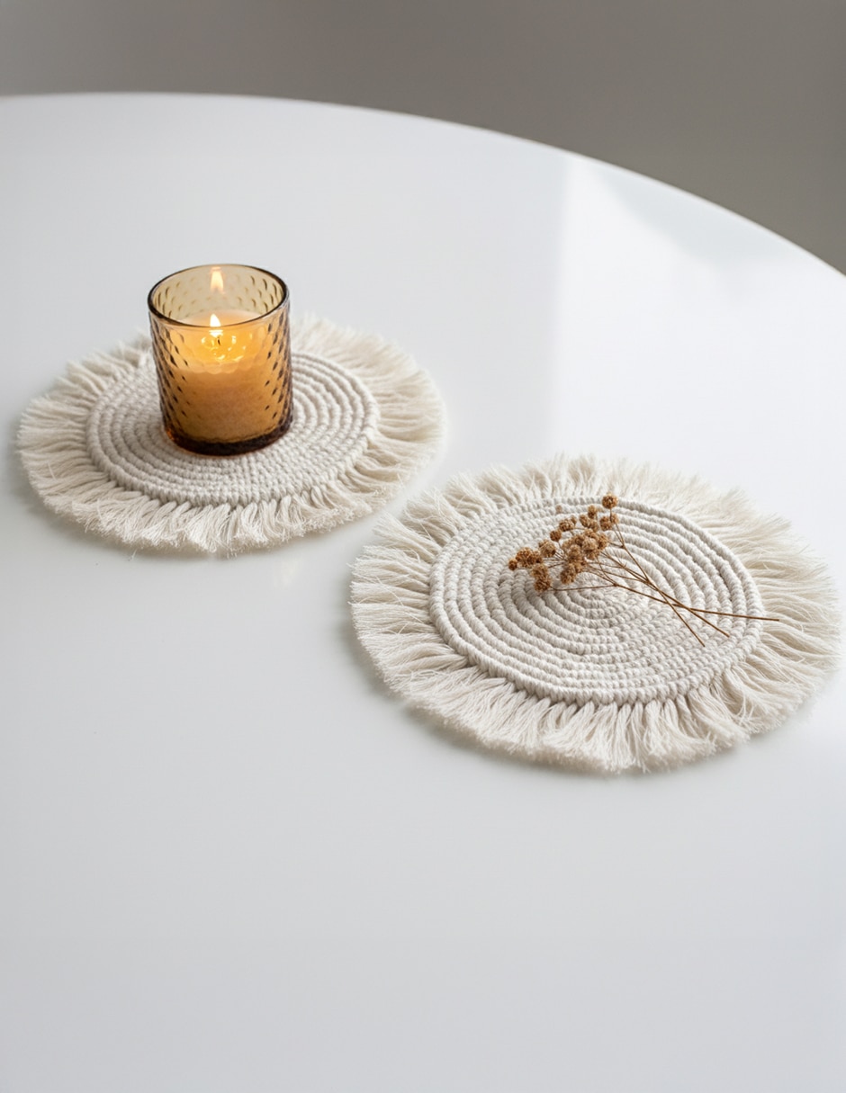 Set mantel individual redondo de algodón Ilios Innova Boho