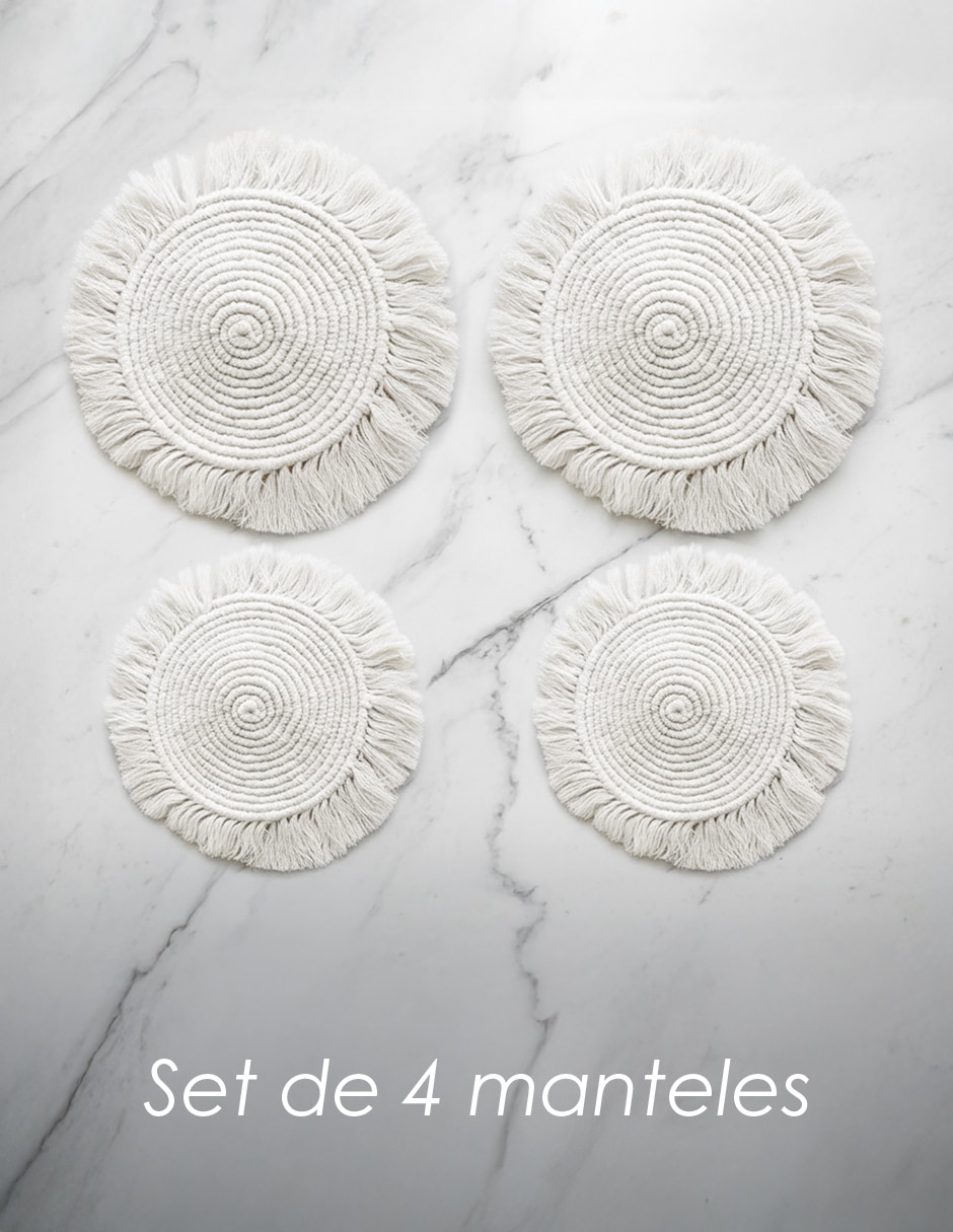 Set mantel individual redondo de algodón Ilios Innova Boho