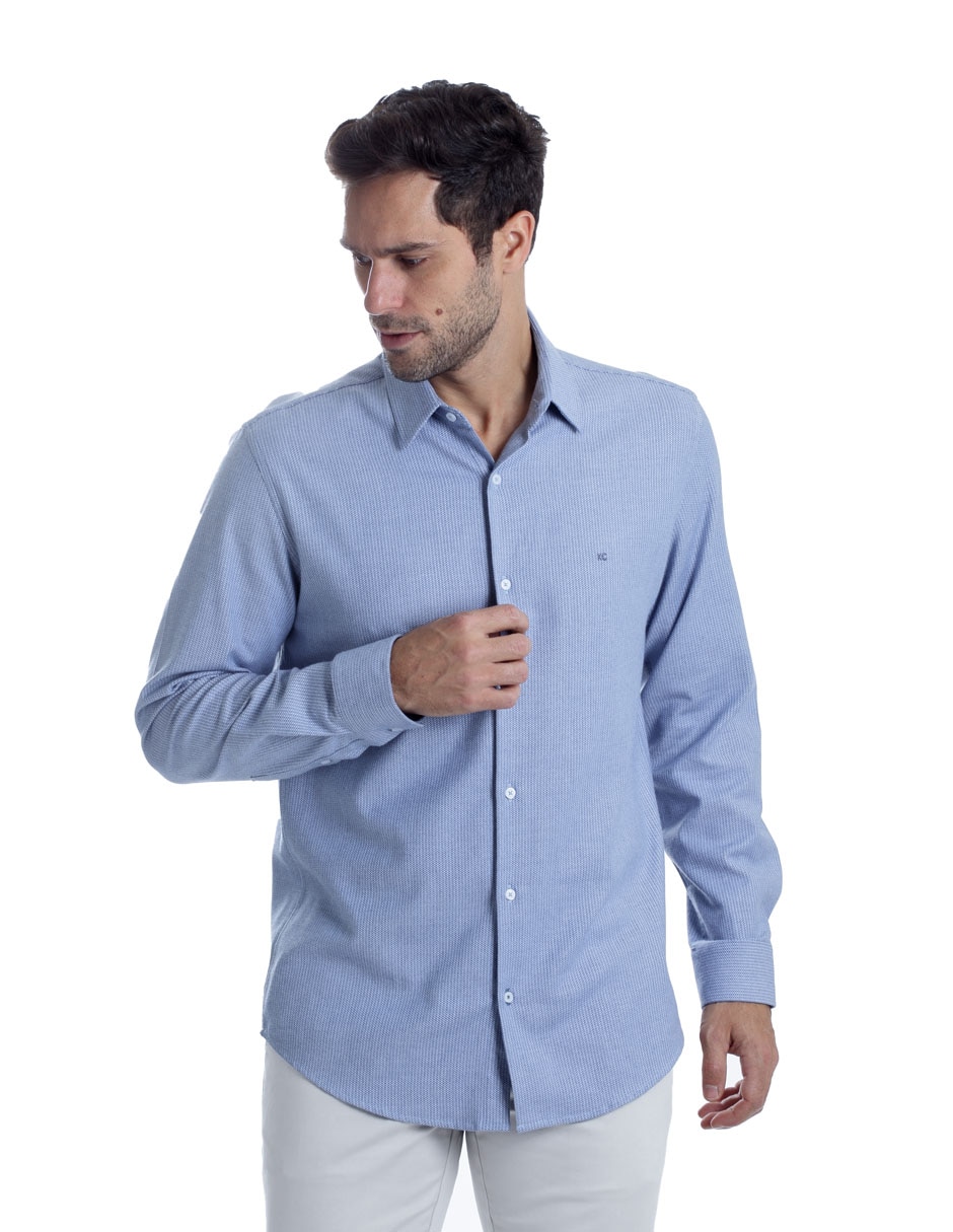 Camisa casual Kenneth Cole de algodón manga larga para hombre