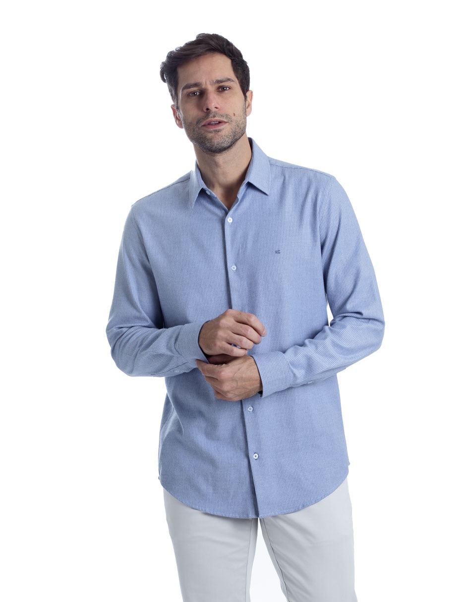 Camisa casual Kenneth Cole de algodón manga larga para hombre