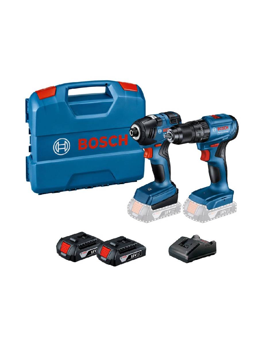 Rotomartillo, atornillador y llave Bosch GSB 185-LI + GDR 18V-2