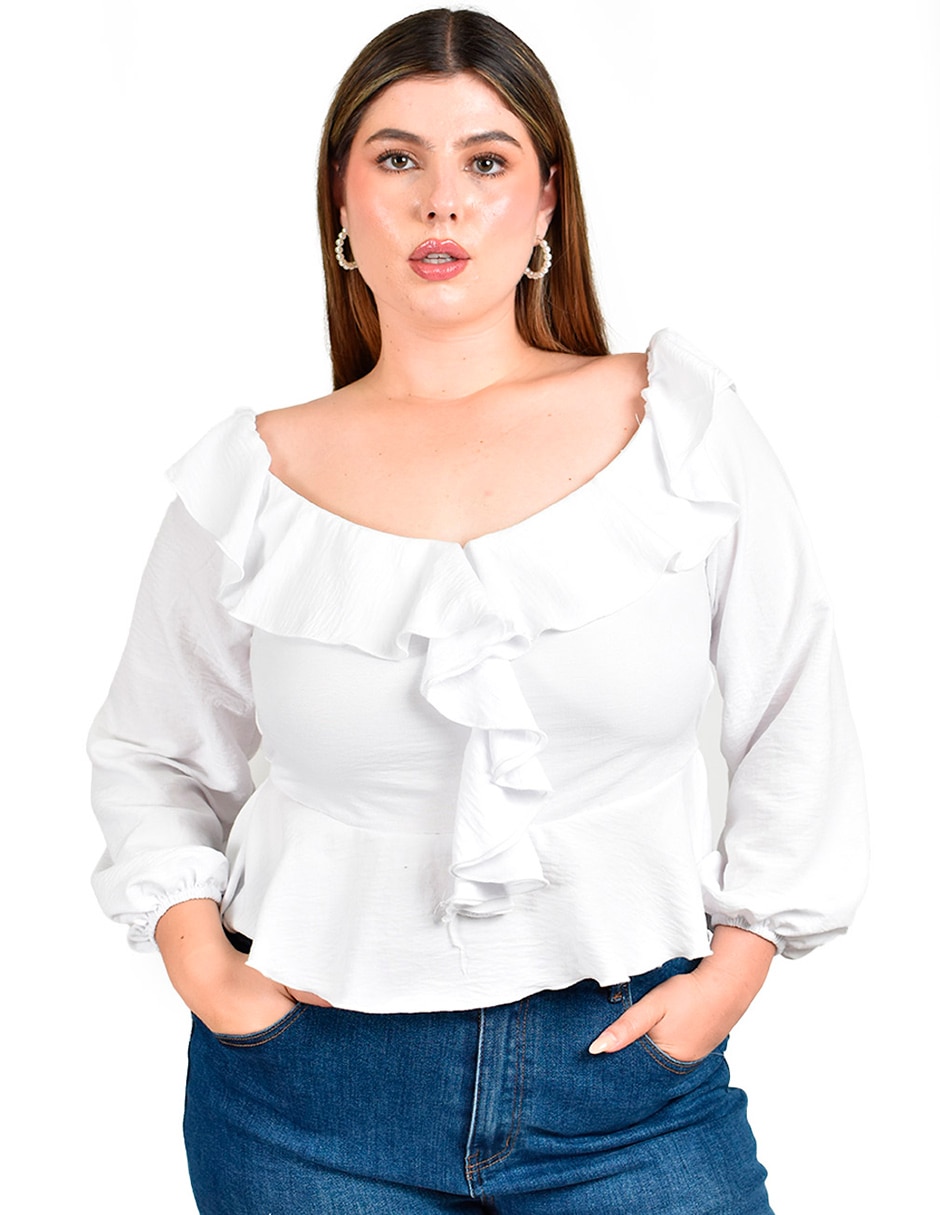 Blusa Roman Fashion manga larga para mujer