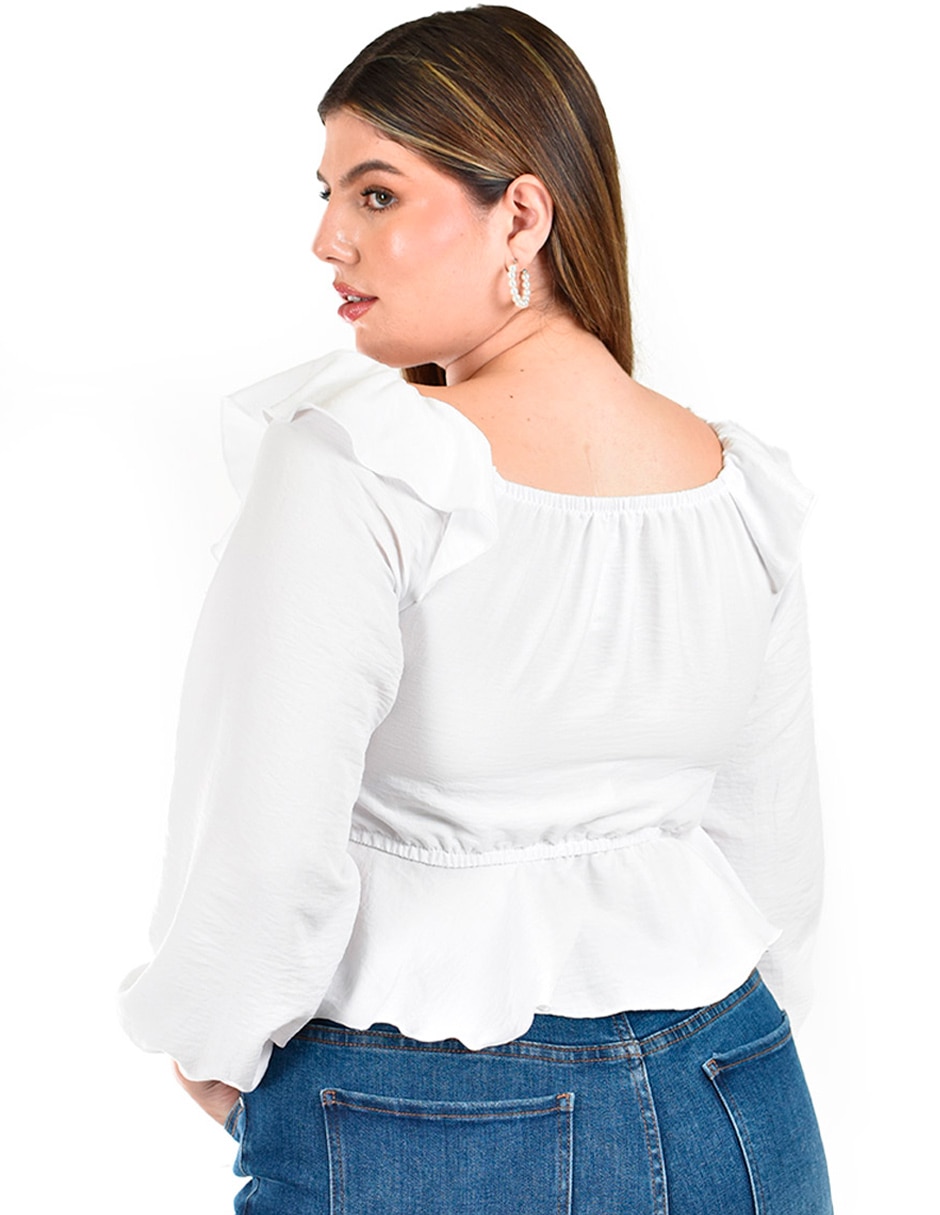 Blusa Roman Fashion manga larga para mujer 4