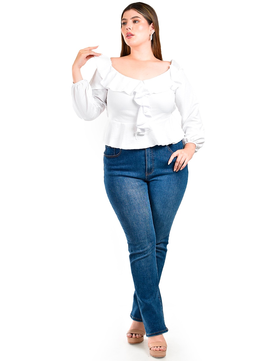 Blusa Roman Fashion manga larga para mujer 5