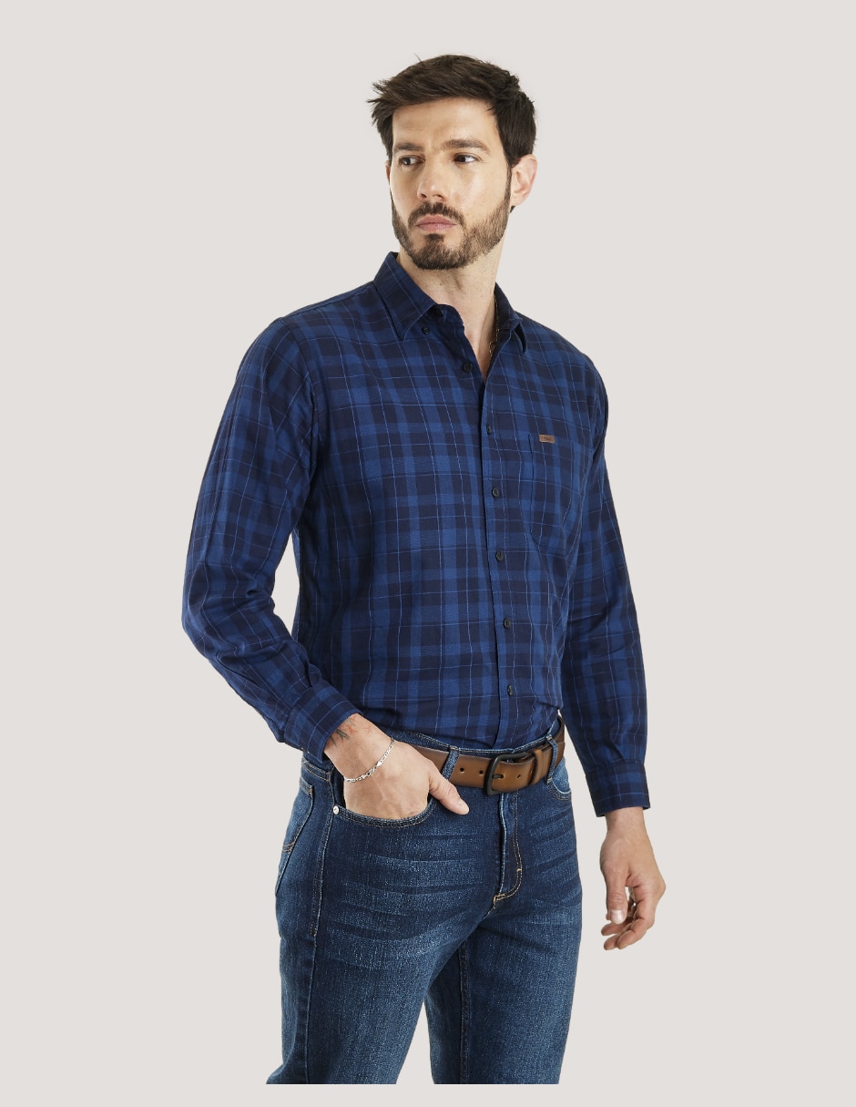 Camisa casual Lee de algodón manga larga para hombre 2