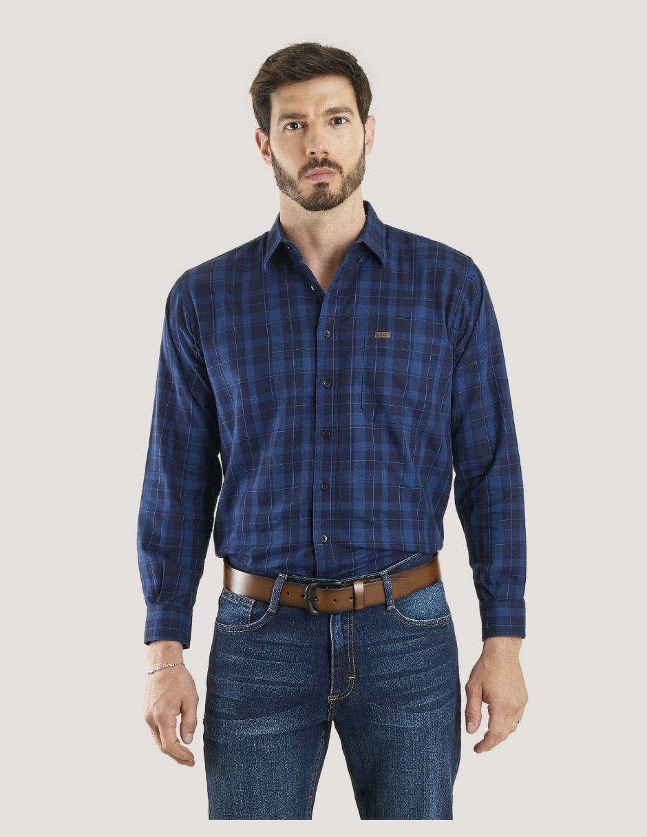 Camisa casual Lee de algodón manga larga para hombre