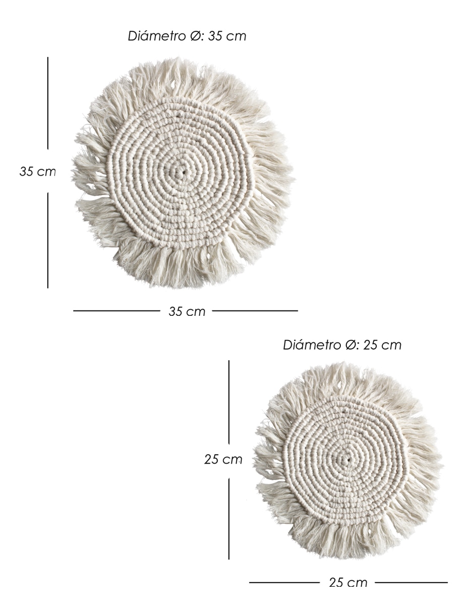 Set mantel individual redondo de algodón Ilios Innova Boho